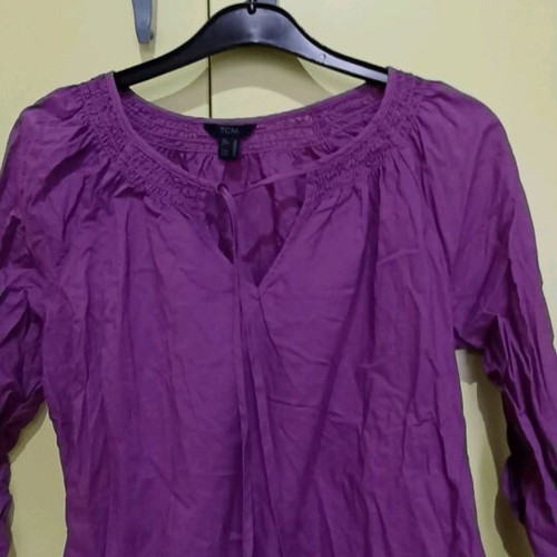 TCM blouse spring with three-quarter sleeves like new, purple, size S