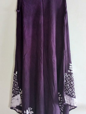 Boho ethnic dress, purple and white, viscose, free size