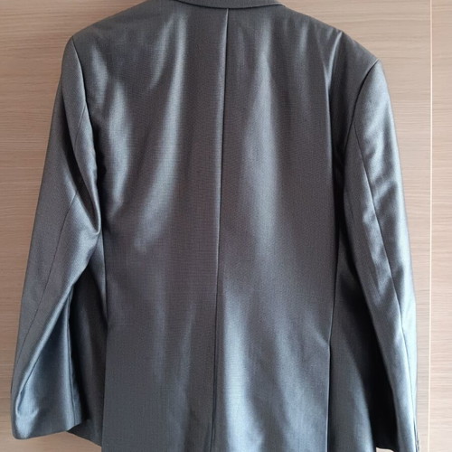 Men's suit set used, gray silver jacket and trousers