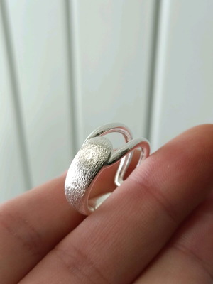 Adjustable women's ring with matte satin finish 925 silver new