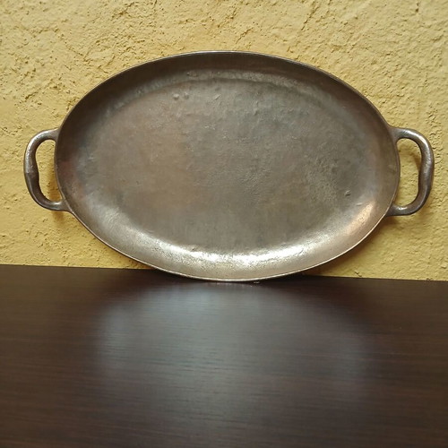 Brass tray used decorative signed heavy item