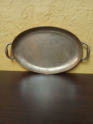 Brass tray used decorative signed heavy item