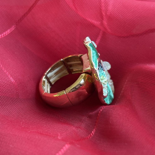 Ring with mountain crystals, handmade, tree of life motif