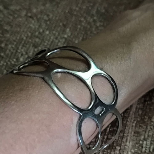 Silver Bracelet 925 New with Adjustable Open Cuff