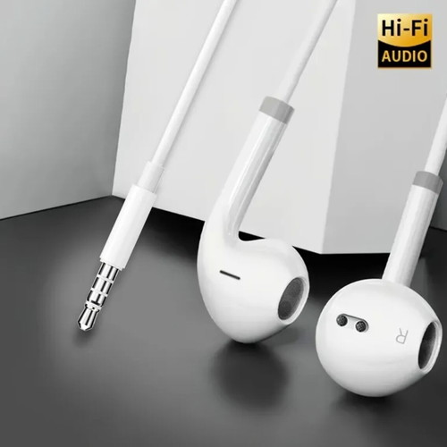 White headphones wired, new