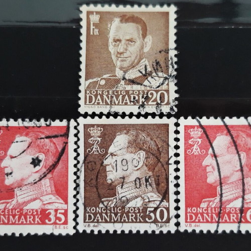 Σφραγισμένα γραμματόσημα Δανίας 1950-1967, King Frederik IX, σαν καινούργια σειρά 4 τεμαχίων