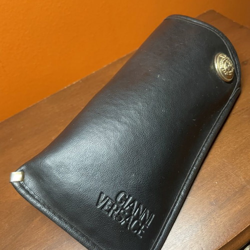Gianni Versace leather glasses case, vintage 90s, Medusa logo