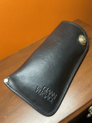 Gianni Versace leather glasses case, vintage 90s, Medusa logo
