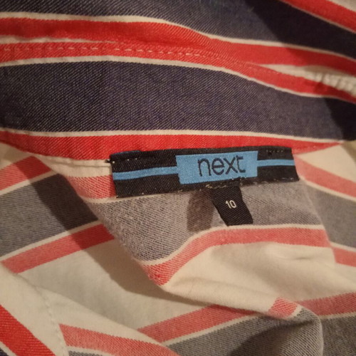 Next sleeveless striped blouse like new, UK 10, blue and red