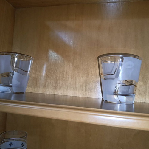 Low water glasses used, set of 5 by Cerve Italy