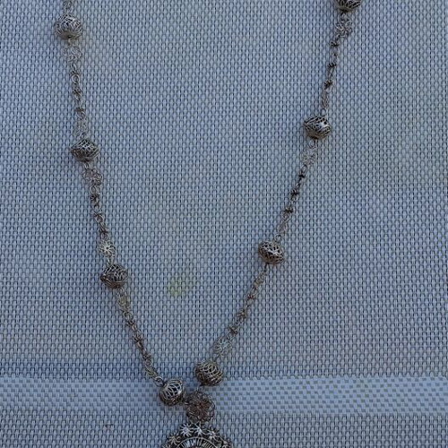 Collectible antique tambourine jewelry handmade silver from Philippines