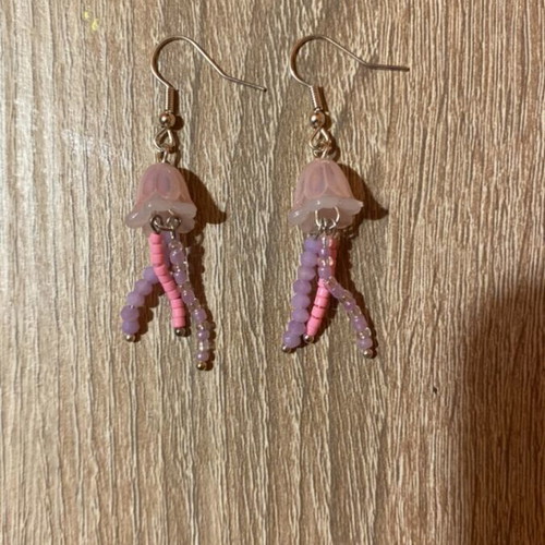 Handmade pink earrings made to order inspired by Barbie Mermaidia