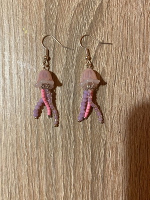 Handmade pink earrings made to order inspired by Barbie Mermaidia