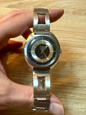 Adams Vintage ρολόι κουρδιστό καινούργιο, δεκαετίας 70 με γνήσιο μπρασελέ