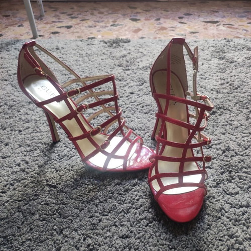 Guess red sandals used, size 38, heels