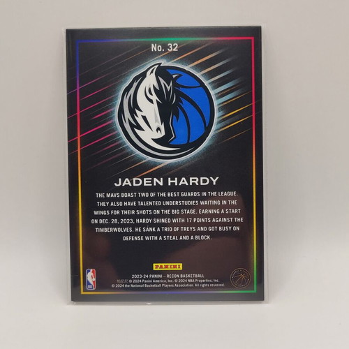 Panini-Recon 2023-24 Jaden Hardy Dallas Mavericks card new