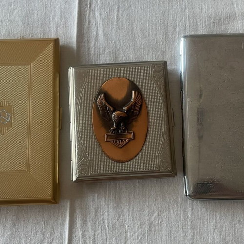 3 vintage tobacco cases