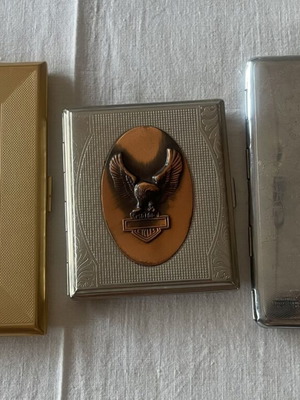 3 vintage tobacco cases