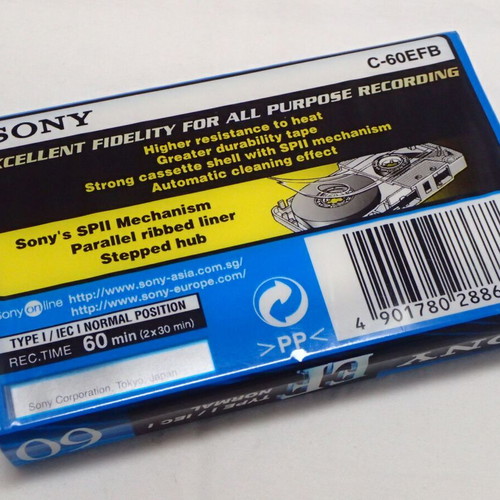 Vintage Sony C-60EFB cassette sealed and new