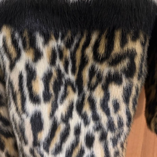 Jakke faux fur multicolor coat like new, size 38