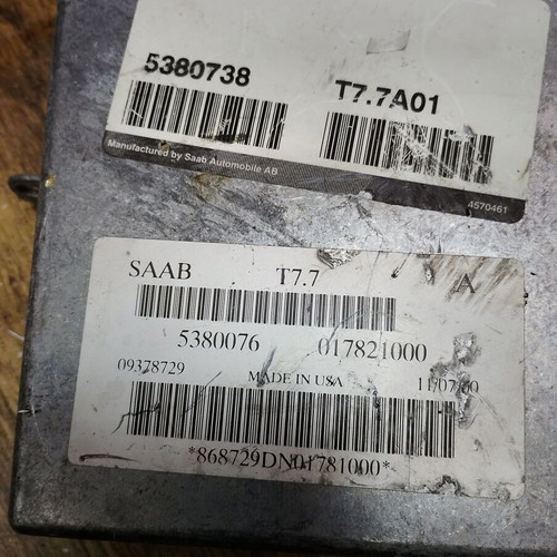 Saab 9-5 ECU computer used, model 5380076 5380738 T7