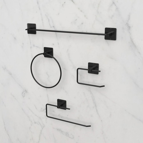 Blackline bathroom set new, 4 pieces, black