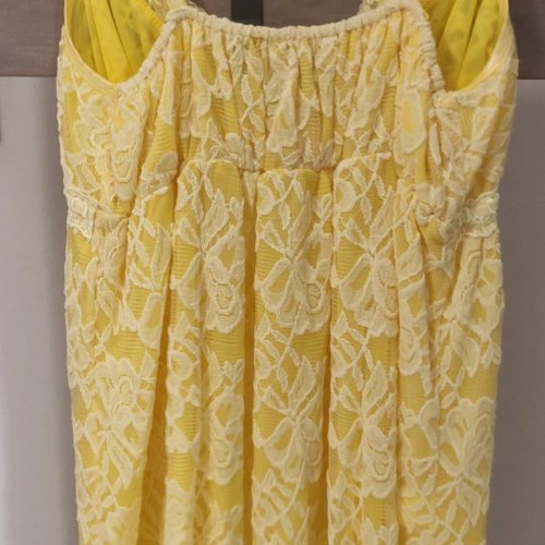 Zic Zac blouse used, yellow with lace, size M