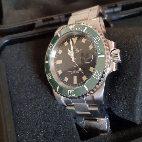 Chronotech Chronomat Seamatic Tritioum Green Kermit Automatic Watch new
