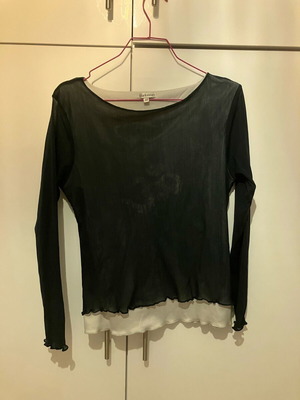 Vintage mesh top black with transparent details like new, size XS-S