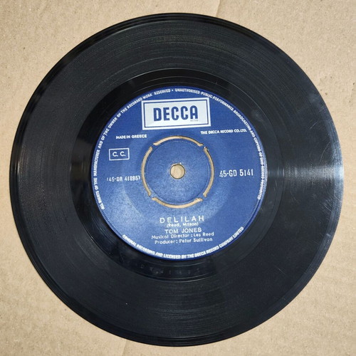 Tom Jones Delilah 7" vinyl record