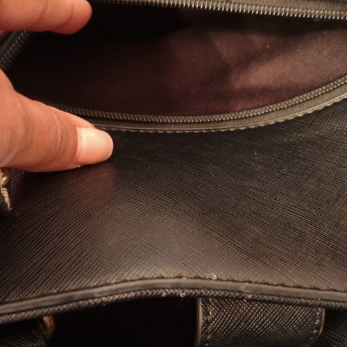 American Designed Black Shoulder Bag used, saffiano texture