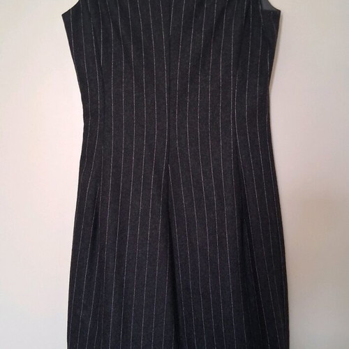 ZARA wool dress dark gray with pin stripe pattern like new, size Small