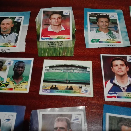 Panini France 98 stickers used, pack of 13 pieces