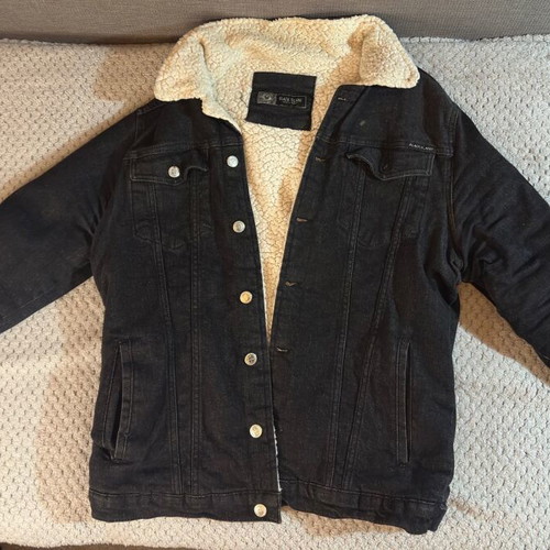 Only & Sons denim jacket with sherpa lining slim used