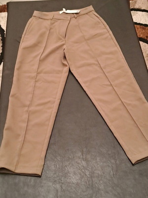 H&M women's high-waisted beige pants new, straight fit