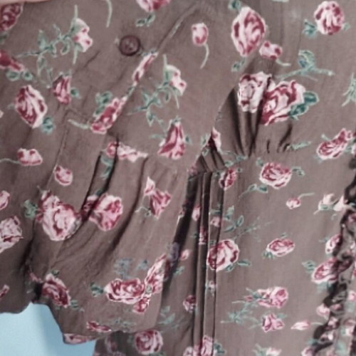 H&M chiffon shirt with floral military print, like new, XL-XXL