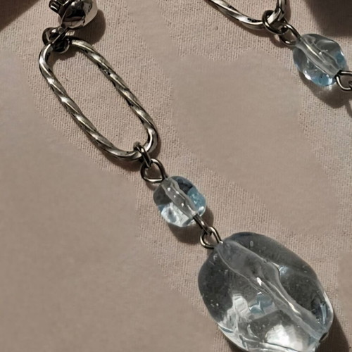 Antica Murrina dangling earrings new with Murano stones turquoise and silver