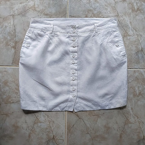 Naf Naf summer skirt new, cotton, size L 40 12, white