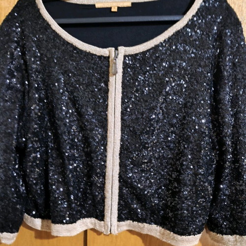 Bolero with sequins new, gold-black, size S