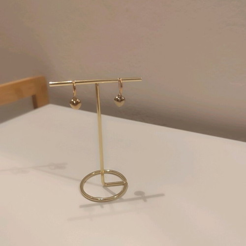 Earrings with 3D hearts gold, new