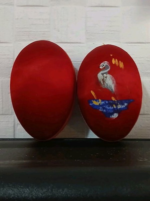 Αβγά βελούδινα πασχαλινά μεταχειρισμένα, δύο μεγάλα 19εκ