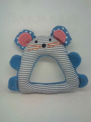 Plush baby toy mouse rattle used with sounds