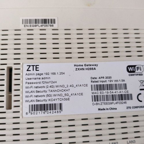 Router ZTE ZXHN H288A σαν καινούργιο με dual-band Wi-Fi και VDSL2/ADSL2+