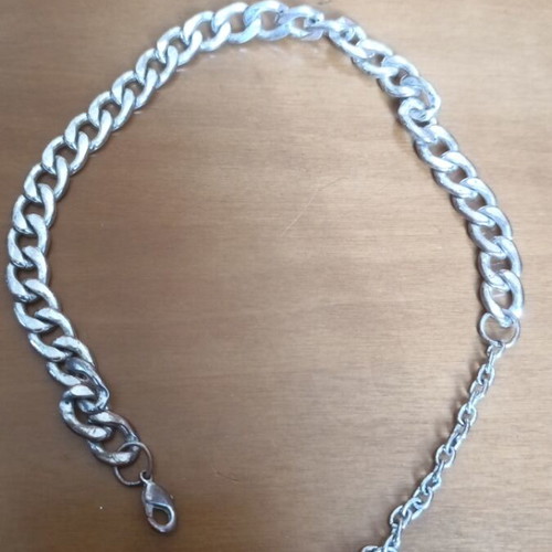 Chain necklace 50 cm used, heavy, silver color, Cuban style