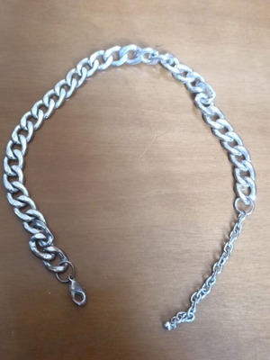 Chain necklace 50 cm used, heavy, silver color, Cuban style