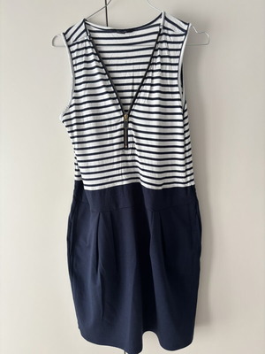 Esmara women's dress used, size M, white and blue