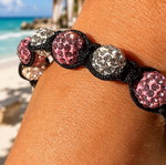 Handmade Shamballa Bracelet with Crystal and Hematite, New