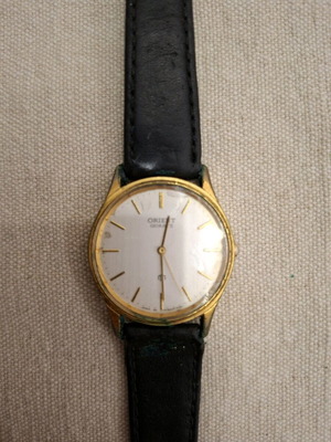 Orient Quartz men's watch used with leather strap