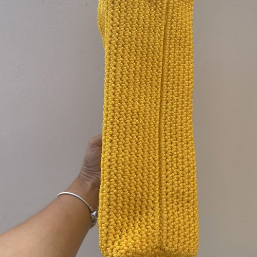 Handmade bag with hard frame yellow, new