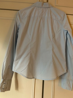TOMMY HILFIGER, No 6, (XS), women's shirt, classic, sky blue color.